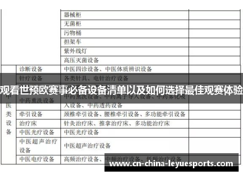 观看世预欧赛事必备设备清单以及如何选择最佳观赛体验 观看世预欧赛事必备设备清单以及如何选择最佳观赛体验
