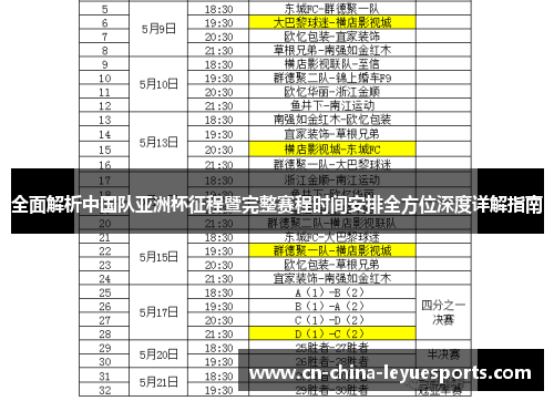 全面解析中国队亚洲杯征程暨完整赛程时间安排全方位深度详解指南 全面解析中国队亚洲杯征程暨完整赛程时间安排全方位深度详解指南